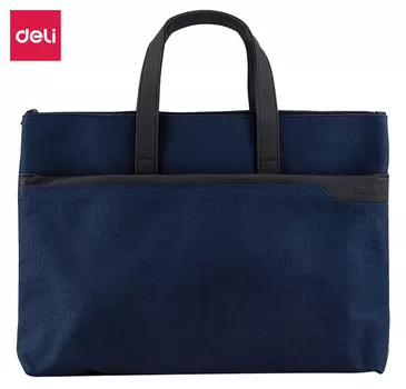 Папка-портфель Deli 63750BLUE 1 отдел. терилен синий