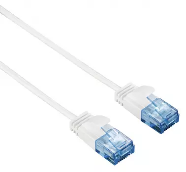 Патч-корд Hama Slim-Flexible UTP 4 пары cat6 1.5м белый RJ-45 (m)-RJ-45 (m)