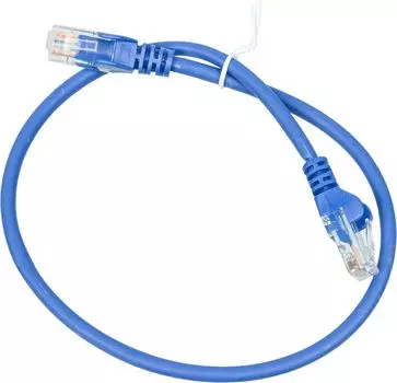 Патч-корд Lanmaster utp LAN-PC45/U5E-0.5-BL вилка RJ-45-вилка RJ-45 кат.5е 0.5м синий LSZH (уп.:1шт)