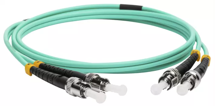 Патч-корд оптический LANMASTER, дуплексный, ST/PC-ST/PC, OM3, LSZH, 1.0 м (LAN-2ST-2ST/OM3-1.0)