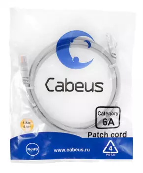 Патч-корд u/utp, категория 6а (10g), серый, lszh, 1.5м Cabeus PC-UTP-RJ45-Cat.6a-1.5m-LSZH Патч-корд U/UTP, категория 6а (10G), 2xRJ45/8p8c, неэкранированный, серый, LSZH, 1.5м (PC-UTP-RJ45-Cat.6a-1.5m-LSZH)