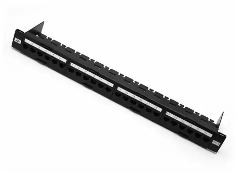Патч-панель 19" 24хRJ45 UTP 1U cat.6 (Keystone, организатор) ATcom AT2463