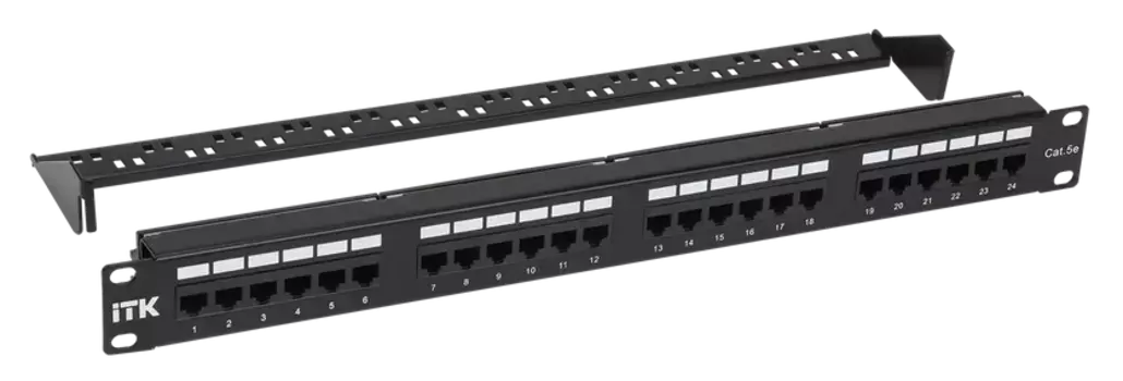 Патч-панель ITK PP24-1UC5EU-D05-1 19" 1U 24xRJ45 кат.5e UTP