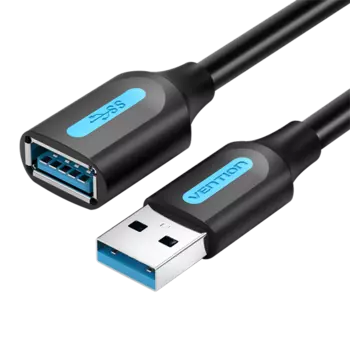 Переходник Vention USB 3.0 A Male to A Female Extension Cable 1M Black PVC Type (CBHBF)