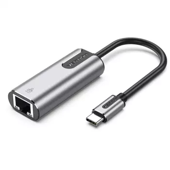 Переходник Vention USB-C to Gigabit Ethernet Adapter 0.15M Gray Aluminum Alloy Type (CFNHB)