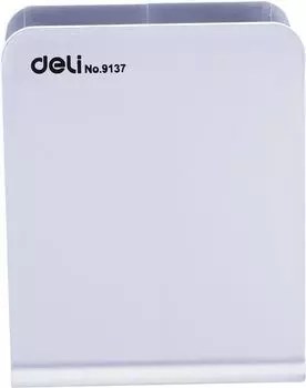 Подставка Deli E9137 для пишущих принадлежностей 90х80х110мм белый пластик
