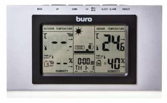 Погодная станция Buro H127G серебристый/черный