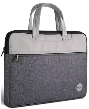 Портфель Deli 63755GREY 28x38x4см ткань серый