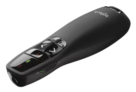 Презентер Logitech R400 (черный, 2.4 GHz, 2 батареи типа AAA, футляр для переноски) (арт. 910-004252, M/N: R-R0008 / C-U0014)