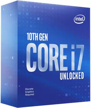 Процессор CPU Intel Core i7-10700KF (3.8GHz/16MB/8 cores) LGA1200 BOX, TDP 125W, max 128Gb DDR4-2933, BX8070110700KFSRH74 (BX8070110700KF)