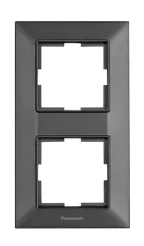 Рамка Panasonic Arkedia Slim WNTF08122DG-RU 2x вертикальный монтаж пластик дымчатый (упак.:1шт)