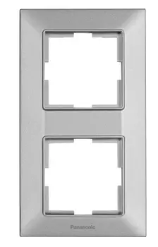 Рамка Panasonic Arkedia Slim WNTF08122SL-RU 2x вертикальный монтаж пластик серебро (упак.:1шт)