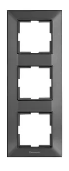 Рамка Panasonic Arkedia Slim WNTF08132DG-RU 3x вертикальный монтаж пластик дымчатый (упак.:1шт)