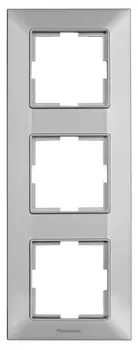 Рамка Panasonic Arkedia Slim WNTF08132SL-RU 3x вертикальный монтаж пластик серебро (упак.:1шт)
