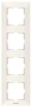 Рамка Panasonic Arkedia Slim WNTF08142BG-RU 4x вертикальный монтаж пластик бежевый (упак.:1шт)