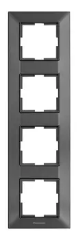 Рамка Panasonic Arkedia Slim WNTF08142DG-RU 4x вертикальный монтаж пластик дымчатый (упак.:1шт)