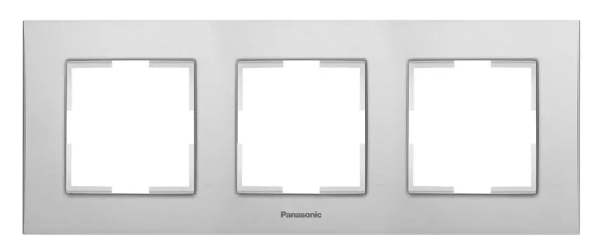 Рамка Panasonic Karre Plus WKTF08033AS-RU 3x горизонтальный монтаж металл серебро (упак.:1шт)