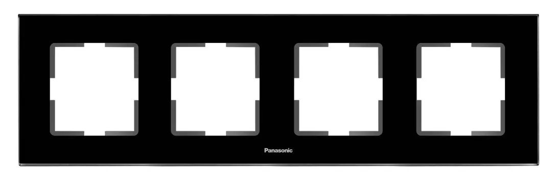 Рамка Panasonic Karre Plus WKTF08043AB-RU 4x горизонтальный монтаж металл черный (упак.:1шт)