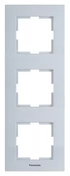 Рамка Panasonic Karre Plus WKTF08132SL-RU 3x вертикальный монтаж пластик серебро (упак.:1шт)