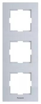 Рамка Panasonic Karre Plus WKTF08133AS-RU 3x вертикальный монтаж металл серебро (упак.:1шт)