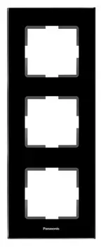 Рамка Panasonic Karre Plus WKTF08133GG-RU 3x вертикальный монтаж стекло черный (упак.:1шт)
