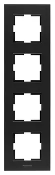 Рамка Panasonic Karre Plus WKTF08143AB-RU 4x вертикальный монтаж металл черный (упак.:1шт)