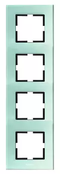 Рамка Panasonic Karre Plus WKTF08143GB-RU 4x вертикальный монтаж стекло зеленый (упак.:1шт)