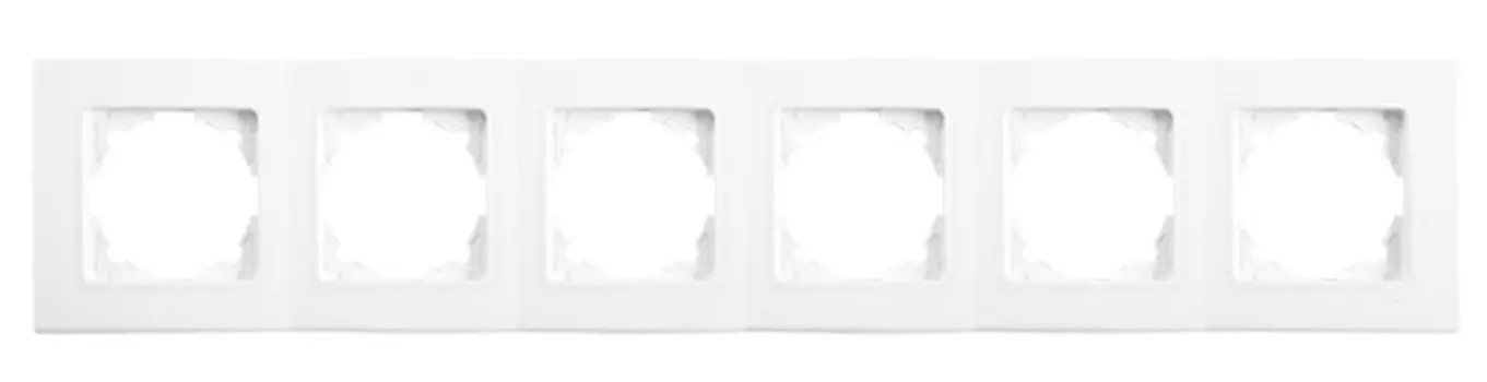 Рамка Panasonic Linnera S 91480006-RU 6x горизонтальный монтаж пластик белый (упак.:1шт)