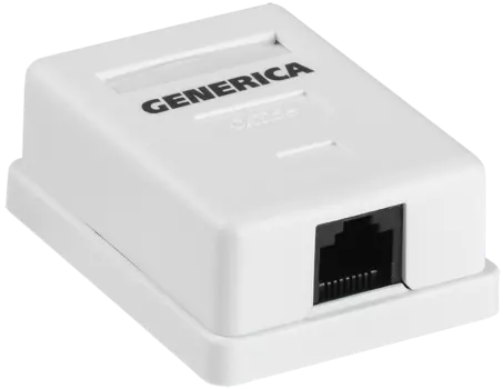 Розетка инф. настенная RJ45 кат. 5Е UTP 1 порт GENERICA (CS2-1C5EU-12-G)