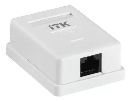 Розетка ITK CS2-1C5EU-12 настенная 49.3x65.6x25.1мм RJ45 ABS белый (упак.:1шт)