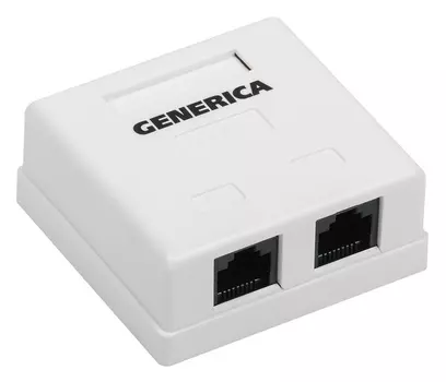 Розетка ITK GENERICA CS2-1C5EU-22-G настенная 62x59.6x26.5мм RJ45 ABS белый