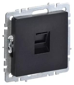Розетка комп. IEK Brite РК10-БрЧ BR-K10-1-K02 скрыт. штор. черный (упак.:1шт)