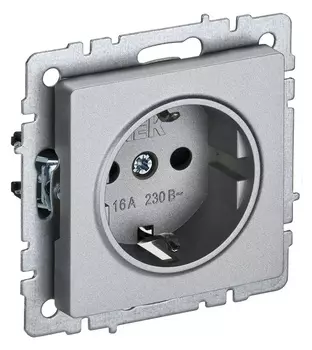 Розетка силов. IEK Brite РС11-1-0-БрЧ BR-R11-16-K02 одинар. скрыт. зазем. черный (упак.:1шт)