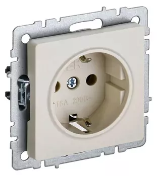 Розетка силов. IEK Brite РС11-1-0-БрКр BR-R11-16-K10 одинар. скрыт. зазем. бежевый (упак.:1шт)
