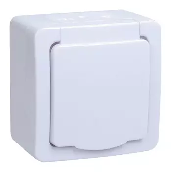 Розетка силовая IEK Гермес PLUS (ERMP12-K01-16-54-EC) откр. зазем. крыш. IP54 белый (упак.:1шт)