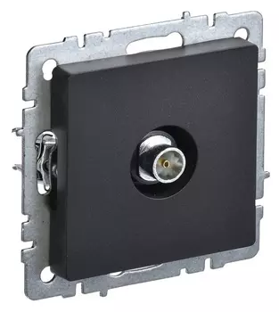 Розетка телев. IEK Brite РТВ11-0-БрЧ BR-A10-O-K02 концевая скрыт. черный (упак.:1шт)