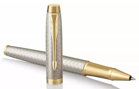 Ручка роллер Parker IM Premium T323 (1931686) Grey GT F черные чернила подар.кор.
