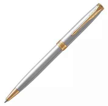 Ручка шариков. Parker Sonnet Core K527 (CW1931507) Stainless Steel GT M черн. черн. подар.кор.