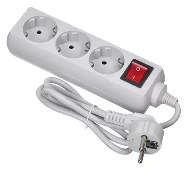 Сетевой фильтр Buro 300SL-1-G 1м (3 розетки) серый (пакет ПЭ)