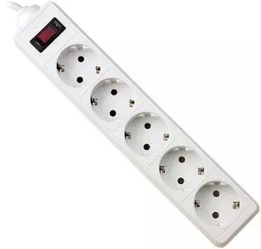 Сетевой фильтр Defender ES 5 5 м, белый, 5 розеток Defender ES 5 White (5 м, 5 розеток) (99483)