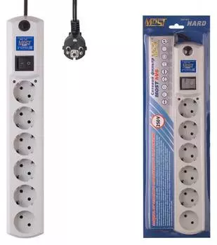 Сетевой фильтр Most HV6 5м (6 розеток) белый (коробка)