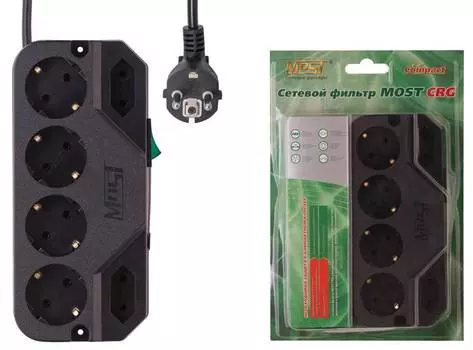 Сетевой фильтр Most СRG 5м (6 розеток) черный (блистер)