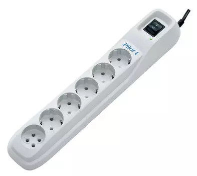 Сетевой фильтр Pilot L 6 розеток (5 евро + 1 б/зазем.) 1.8 м ZIS Pilot L (1.8 м, 6 розеток) (Pilot L-6)