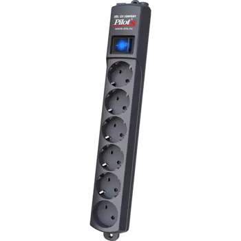 Сетевой фильтр Pilot S 6 розеток (5 евро + 1 без заземления) 5 м, графит ZIS Pilot S5M Graphite