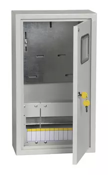 Щит распределительный IEK MKM35-N-12-31-ZO ЩУРн-3/12зо-1 36 УХЛ3 навесной 310мм 165мм 540мм 12мод. металл IP31 серый с возможностью установки счетчика (упак.:1шт)