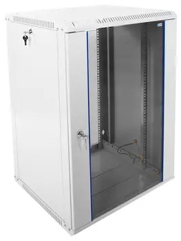 Шкаф коммутационный ЦМО ШРН-ЭКОНОМ (ШРН-Э-18.500-9005) настенный 18U 600x520мм пер.дв.стекл 75кг черный 470мм