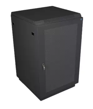 Шкаф телекоммуникационный напольный 27U (600x1000) дверь перфорированная 2 шт., цвет чёрный (ШТК-М-27.6.10-44АА-9005)