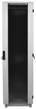 Шкаф телекоммуникационный напольный 33U (600x600) дверь стекло, чёрный (ШТК-М-33.6.6-1ААА-9005)