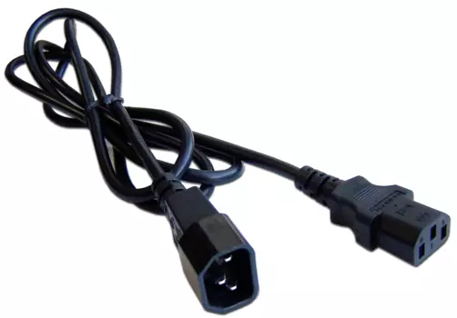 Шнур питания C13-C14, 3х0.75, 220В, 10А, черный, 2 метра (LAN-PP13/14-2.0-BK)