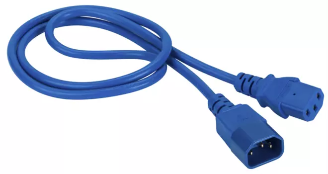 Шнур питания C13-C14, 3х0.75, 220В, 10А, синий, 3 метра (LAN-PP13/14-3.0-BL)